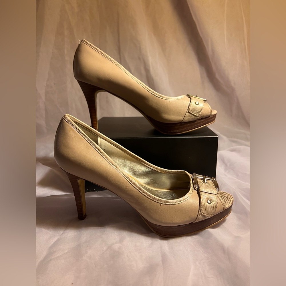 Alfani Pacific Beechwood Peep Toe Pumps